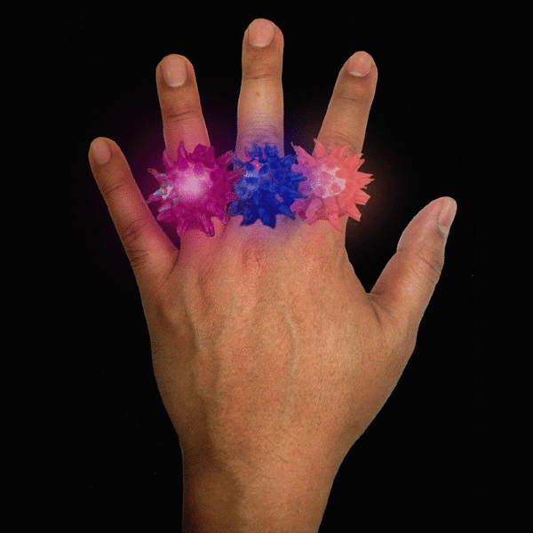 LED Flashing Porcupine Rings