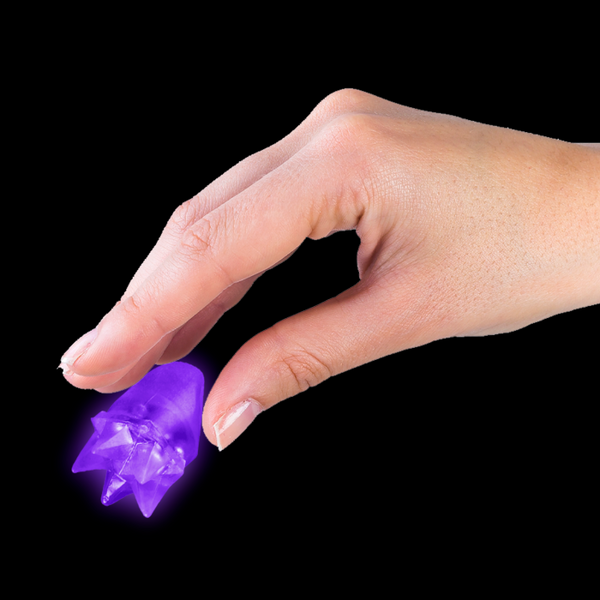 LED Flashing Purple Spike Rings