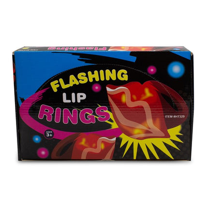 LED Light Up Red Lip Jelly Rings - Assorted