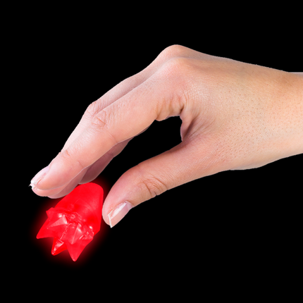 LED Light Up Flashing Red Spike Rings