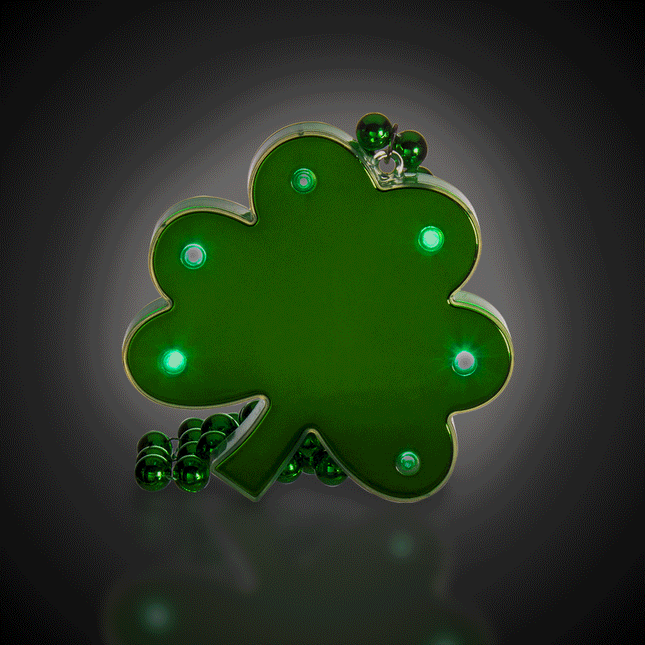 LED Flashing Shamrock Bead Necklace