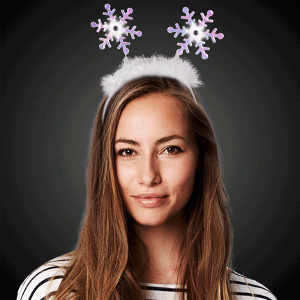 LED Flashing Snowflake HeadBopper