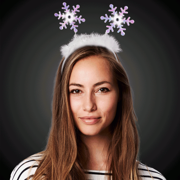 LED Flashing Snowflake HeadBopper