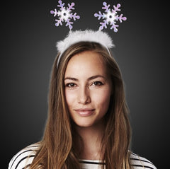 LED Flashing Snowflake Head Bopper Headband
