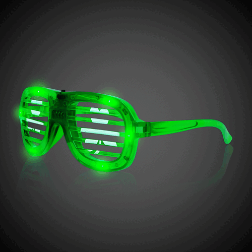 LED Flashing St. Pat's Shamrock Slotted Shades