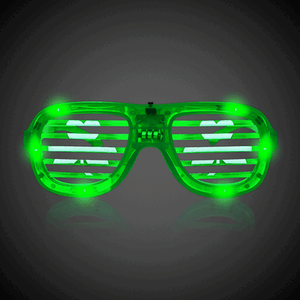 LED Flashing St. Patrick's Shamrock Slotted Shades
