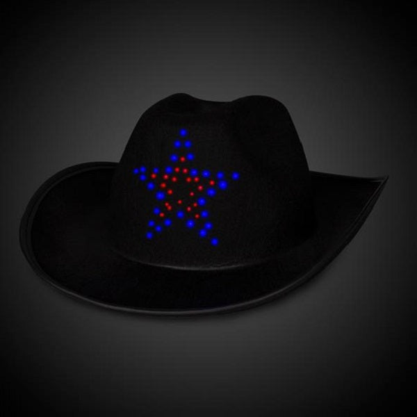 LED Flashing Star Cowboy Hat