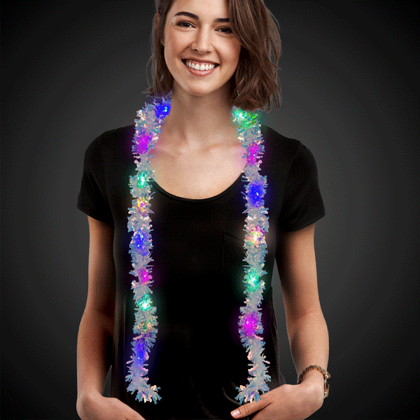 LED Flashing Tinsel Scarf