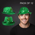 LED Green Shamrock Sequin Fedora Hats - Pack of 12 Hats