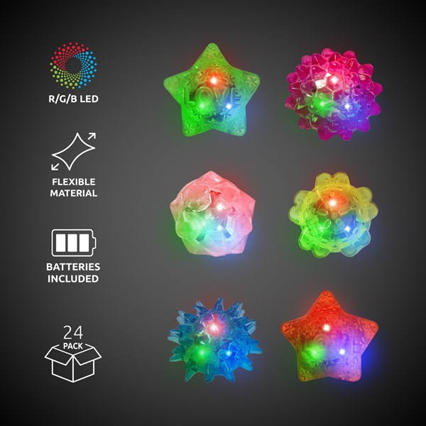 LED Jelly Rings - Assorted Colors & Designs