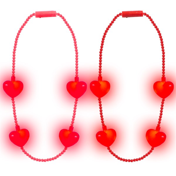 LED Jumbo Heart Bead Necklaces