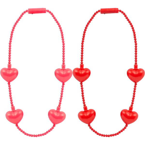 LED Jumbo Heart Beaded Necklaces