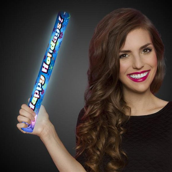 LED Light Up 16 Inch Happy Holidays Snowman Foam Stick