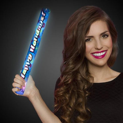 LED Light Up 16 Inch Happy Holidays Snowman Foam Stick