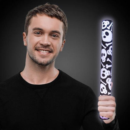 LED Light Up 16 Inch Skulls & Bones Foam Stick