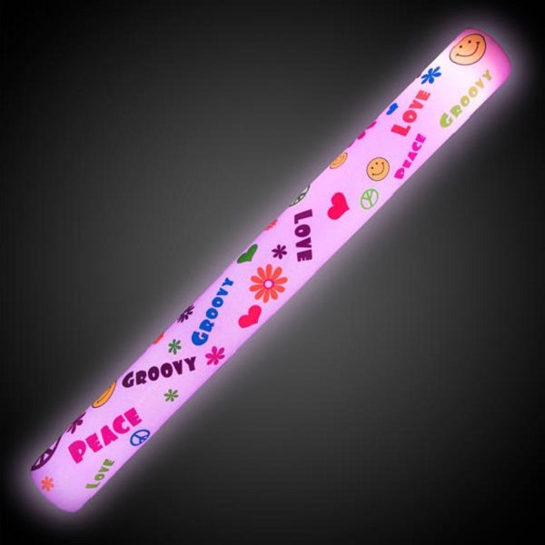 LED Light Up 60's Groovy Theme Foam Stick Baton