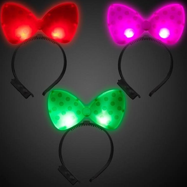 LED Light Up Assorted Polka Dot Bow Headbands
