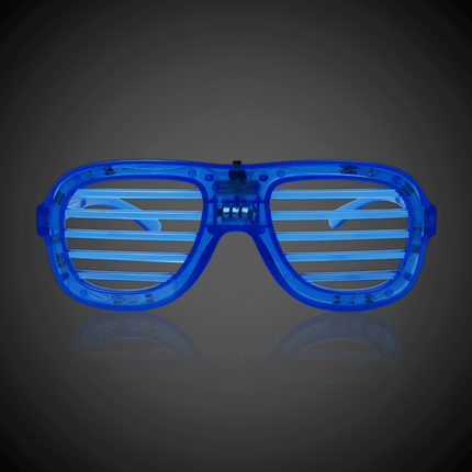 LED Light Up Blue Slotted Glasses - Pack of 6
