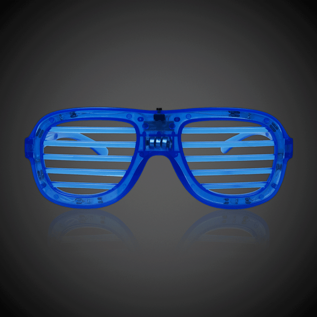 LED Light Up Blue Slotted Eye Glasses