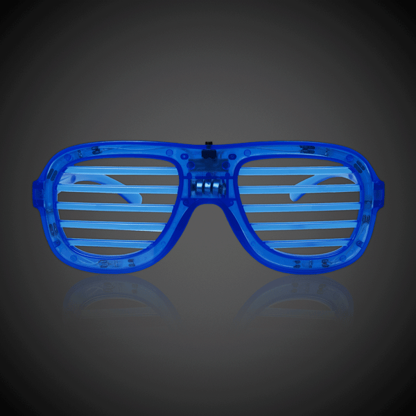 LED Light Up Blue Slotted Eye Glasses