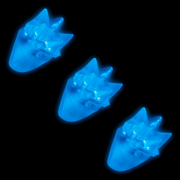 LED Light Up Flashing Blue Spike Rings