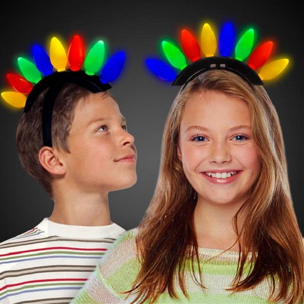 LED Light Up Christmas Bulb Headband