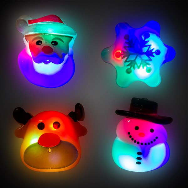 LED Light Up Christmas Rings Assortment