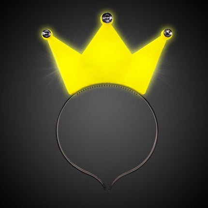 LED Light Up Crown Headbands - Pack of 12