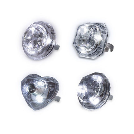 LED Light Up Diamond White Bling Rings