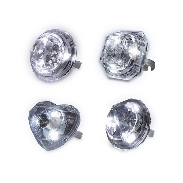 LED Light Up Diamond White Bling Rings