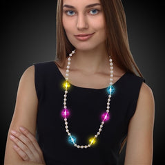 LED Light Up Disco Diamonds Bead Necklace