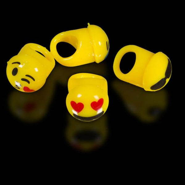 LED Light Up Emojicon Jelly Rings - Assorted