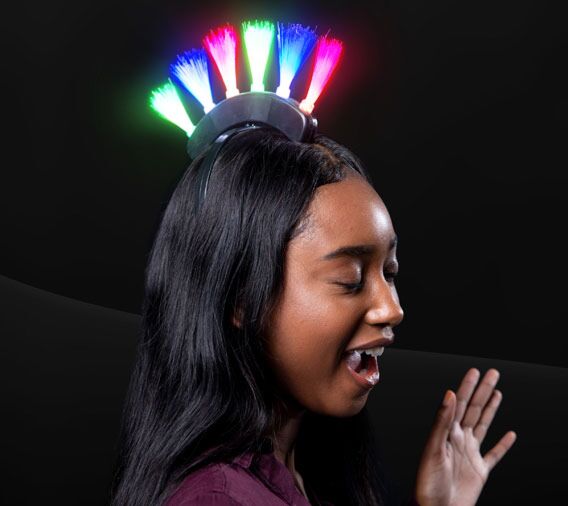 Light up Fiber Optic Mohawk | PartyGlowz.com