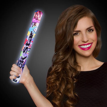 LED Light Up Flashing 16 Inch Rock Star Theme Foam Stick