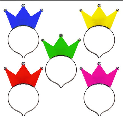 LED Light Up Flashing Assorted Crown Headbands - Pack of 12