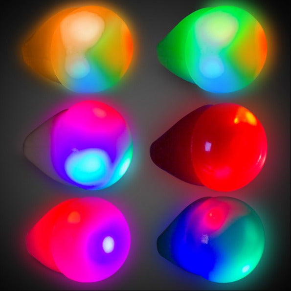 LED Light Up Flashing Assorted Jelly Rings