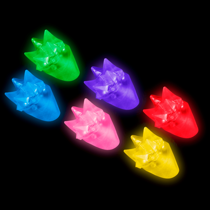LED Light Up Flashing Assorted Spike Rings