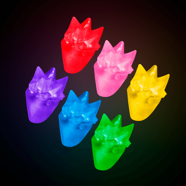 LED Light Up Flashing Assorted Spike Rings
