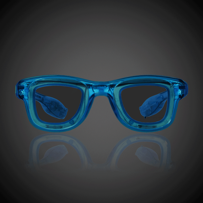 LED Light Up Flashing Blue Retro Sunglasses