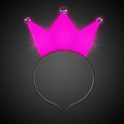 LED Light Up Flashing Crown Headbands - Assorted Pack of 12