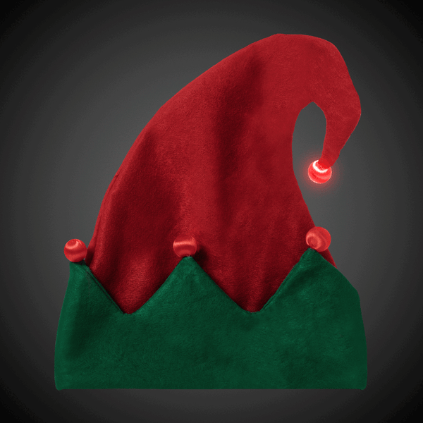 LED Light Up Flashing Elf Hat