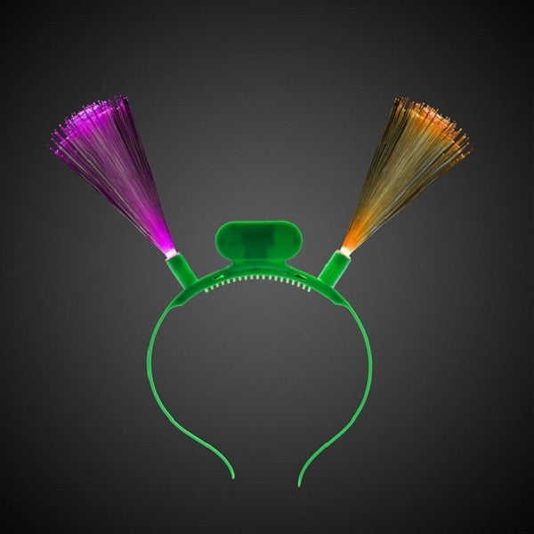 LED Light Up Flashing Fiber Optic Headbands