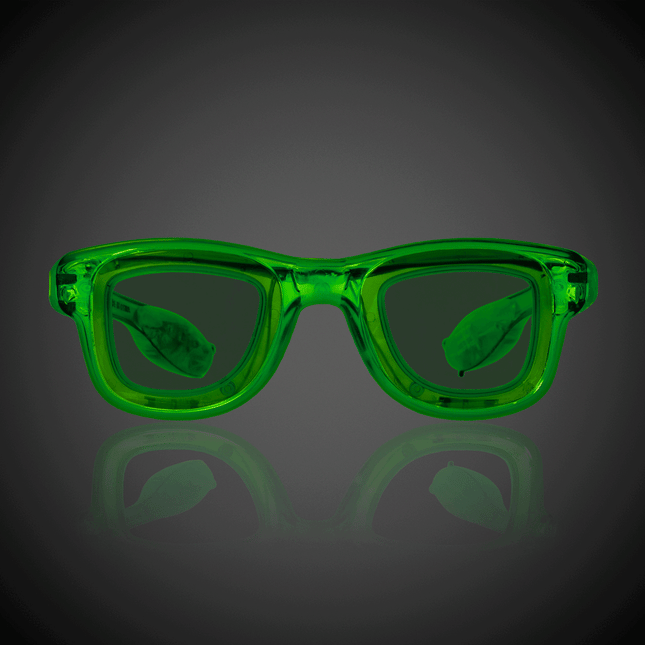 LED Light Up Flashing Green Retro Sunglasses