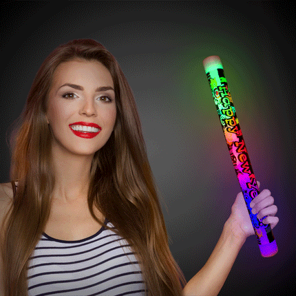 LED Light Up Flashing Happy New Year Foam Stick Baton
