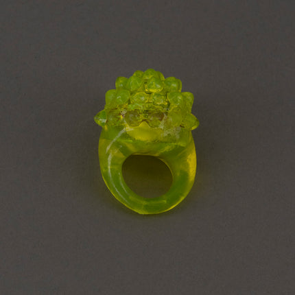 LED Light Up Flashing Jelly Bumpy  Yellow Rings
