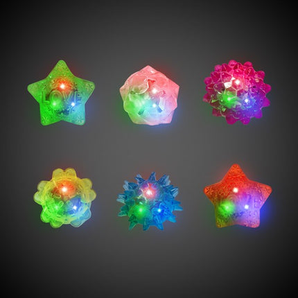 LED Light Up Flashing Jelly Rings - Assorted Colors & Designs