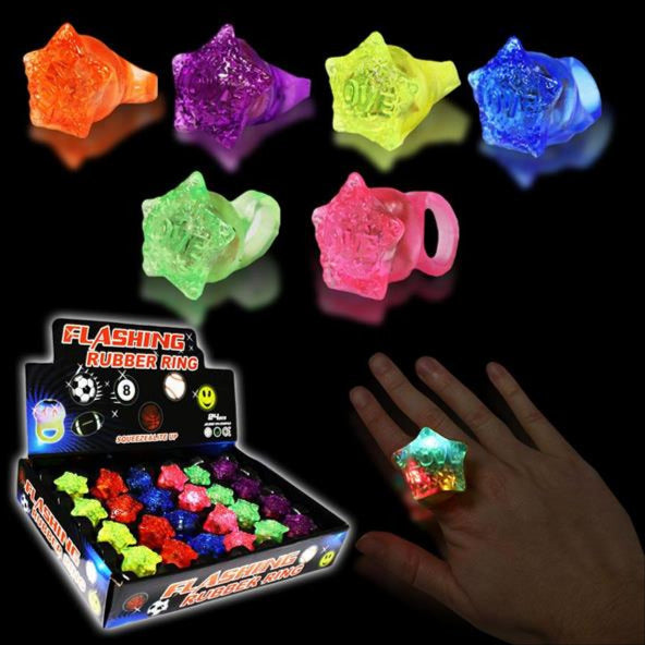 LED Light Up Love Star Jelly Rings