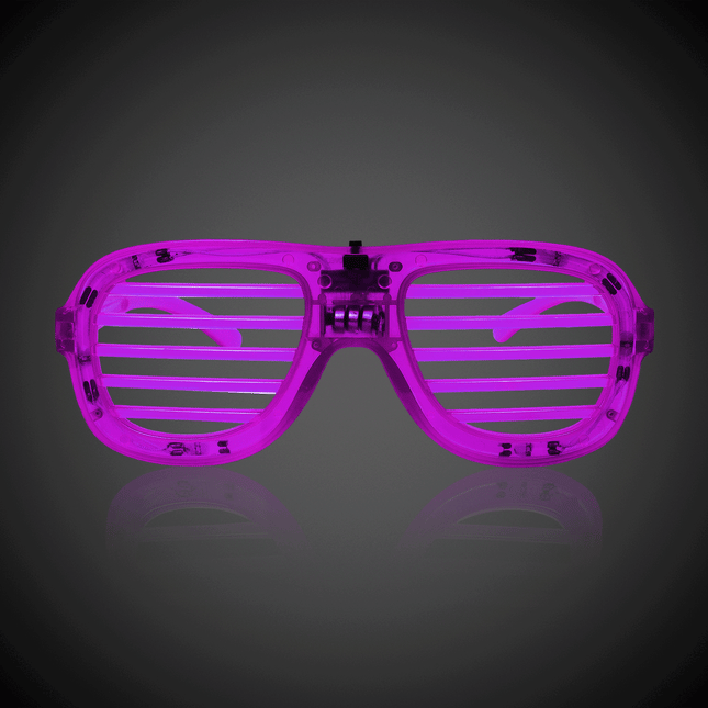 LED Light Up Flashing Purple Slotted Glasses