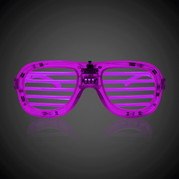 LED Light Up Flashing Purple Slotted Glasses