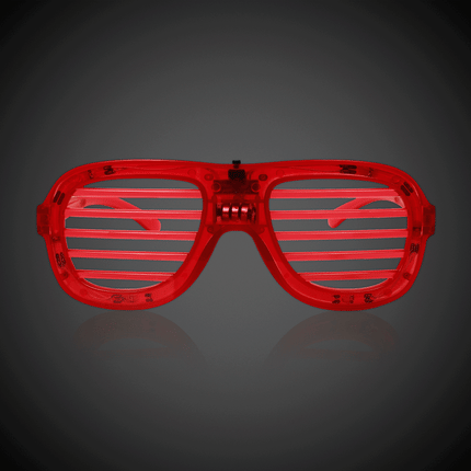 LED Light Up Flashing Red Slotted Glasses